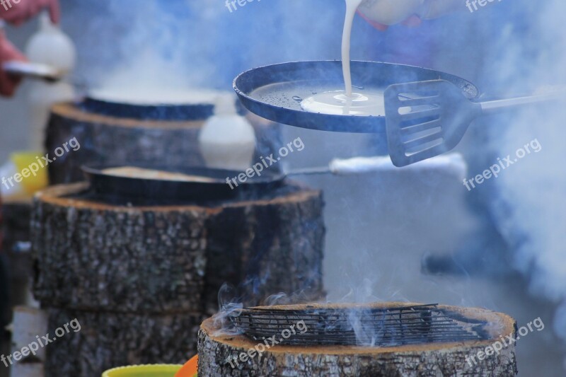 Carnival Pancakes Frying Pan Warmly Fire