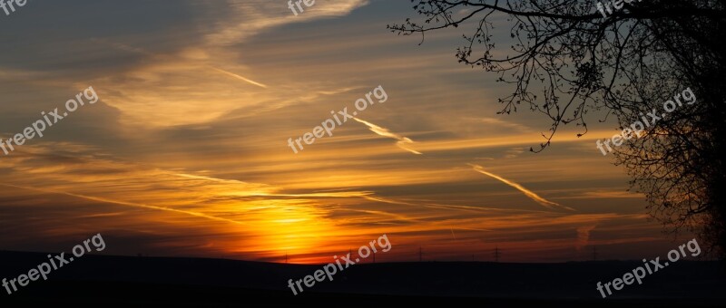 Sun Sunrise Landscape Sky Clouds