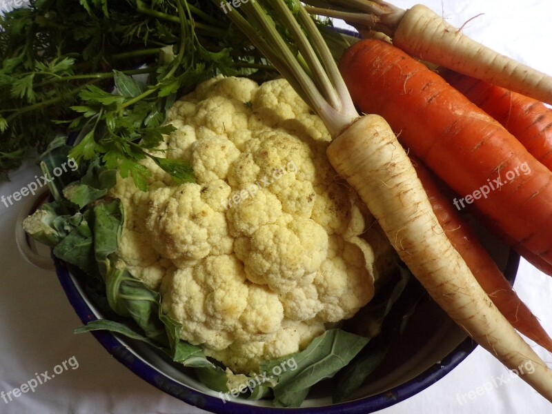 Vegetables Carrot Turnip Cauliflower Vegetarian