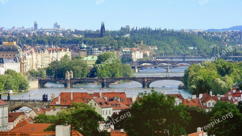 Prague Bridges Bridge Vltava Prague Cityscape