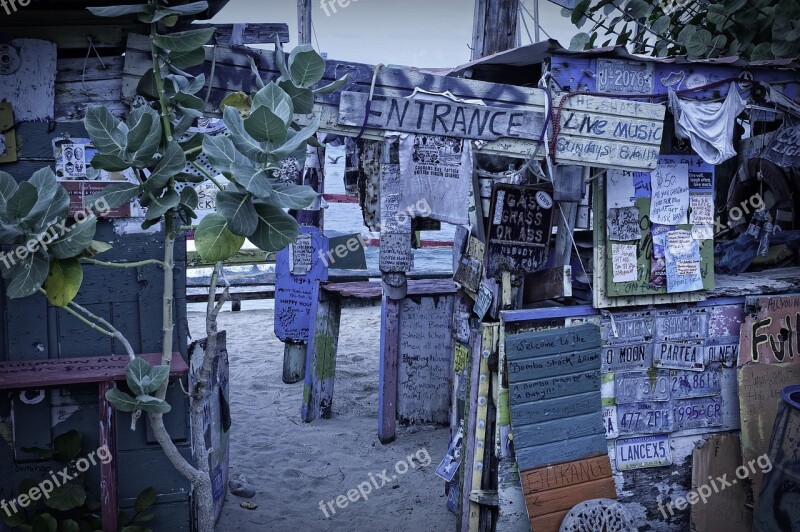 Beach Bar On The West Indies Isle Of Tortola