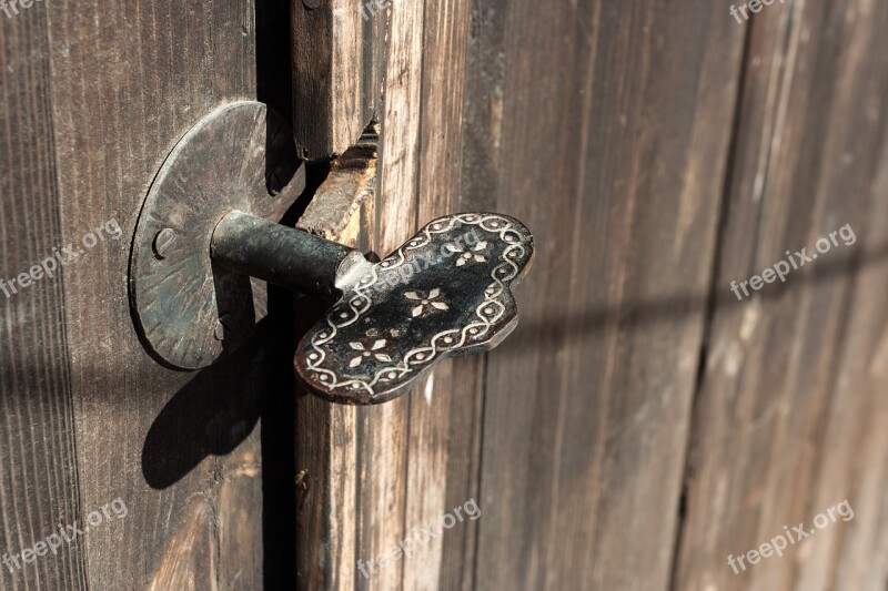 Door Handle Metal Old Tree