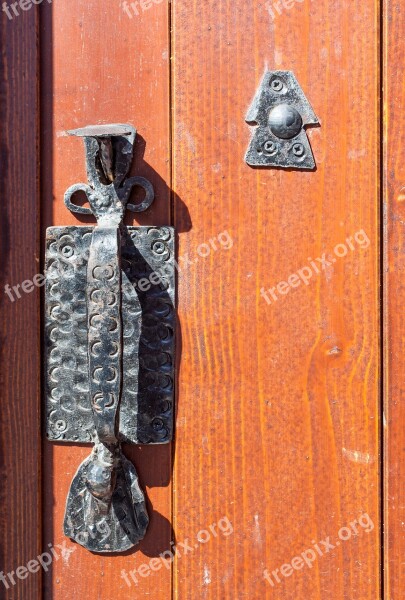 Door Handle Metal Old Tree