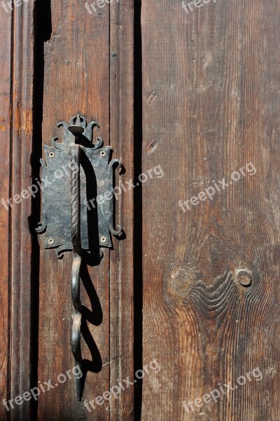 Door Handle Metal Old Tree