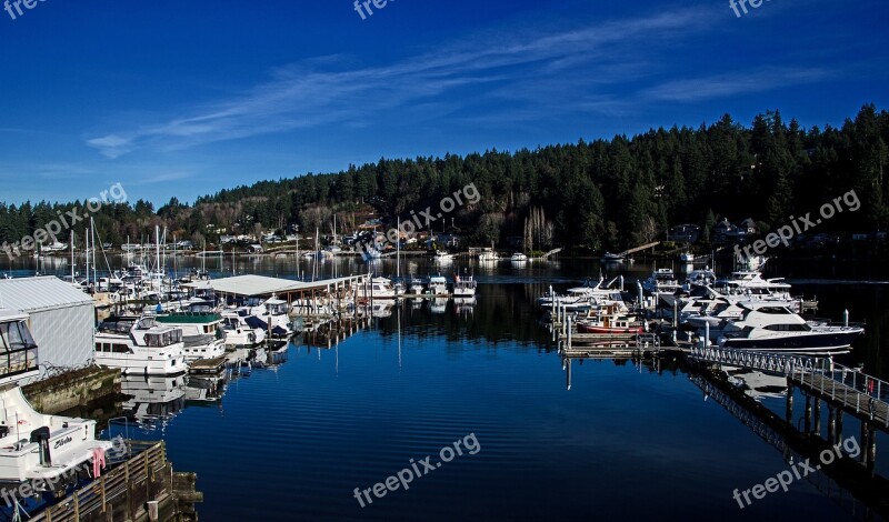 Gig Harbor Washington Usa Port Bay Water Puget Sound