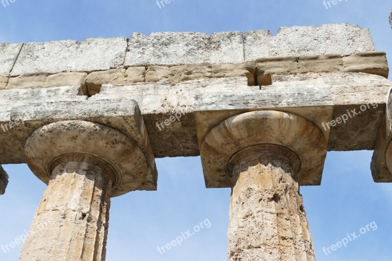 Paestum Italy Antiquity Salerno Architecture