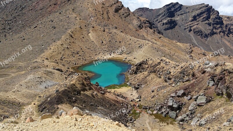 New Zealand Volcano Lake Mountain Crossing