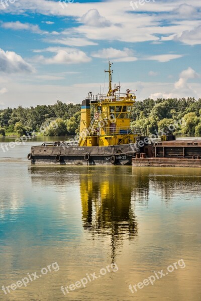 Pusher Tug River Boat Danube