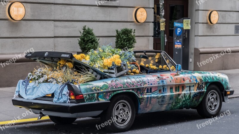 Car Convertible Fruit Greengrocers Vegetables