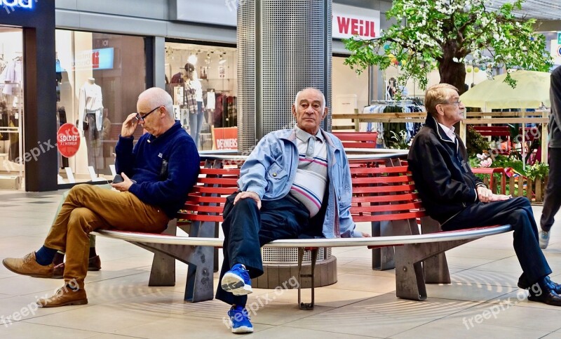 Men Resting Contemplation Males Waiting