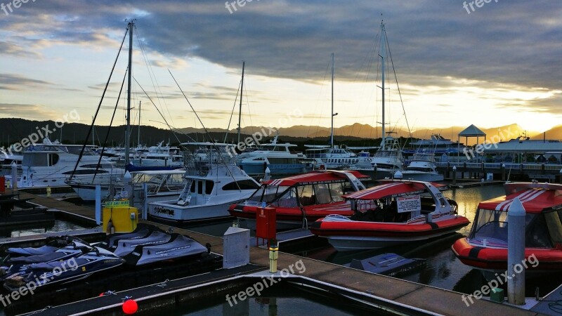 Port Douglas Boat Harbour Sunset Free Photos