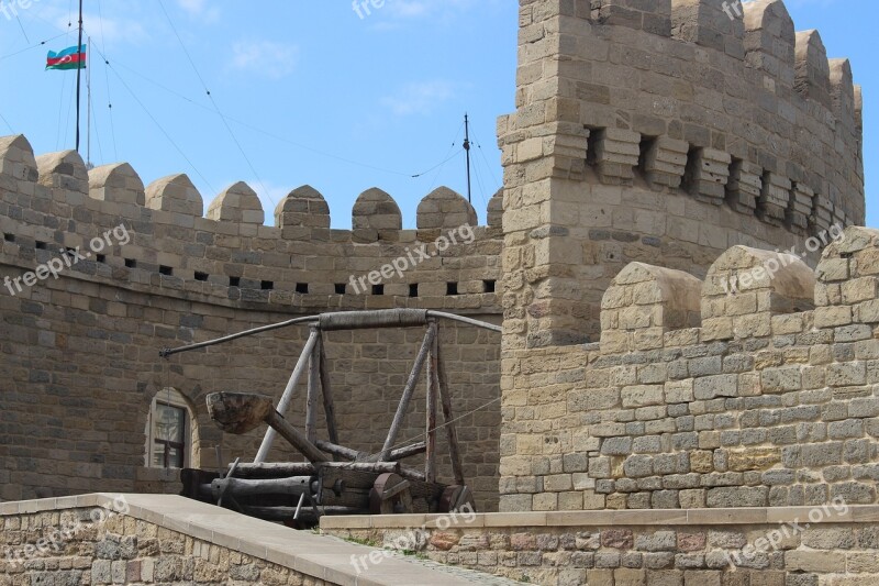 Baku Azerbaijan Girl's Castle Sky Free Photos