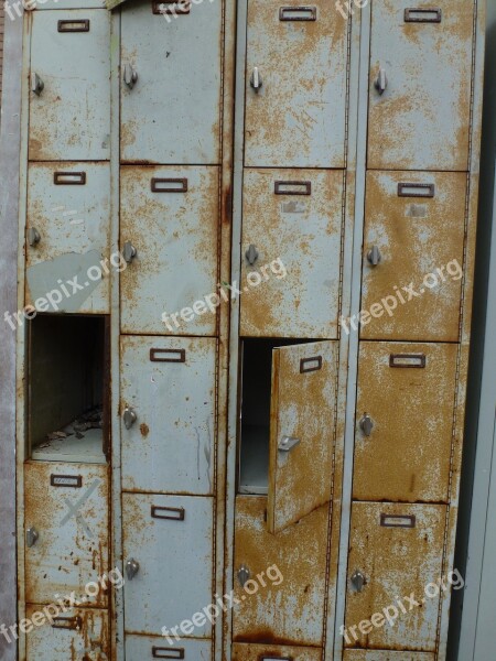 Cabinet Locker Rusty Broken Old