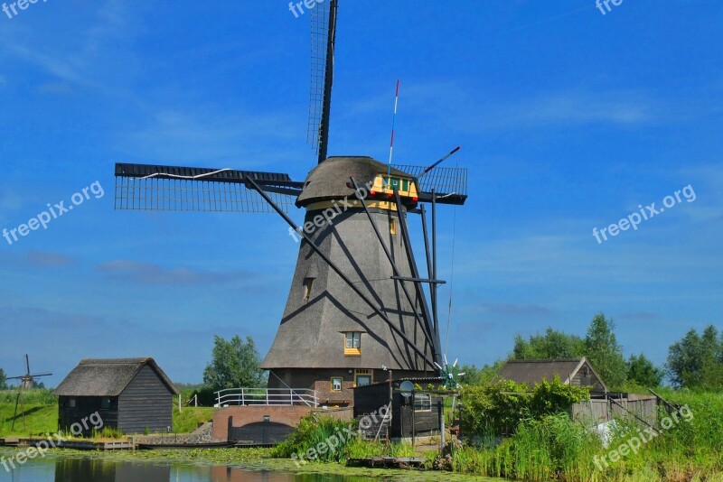 Mill Kinderdijk Holland Netherlands Wicks