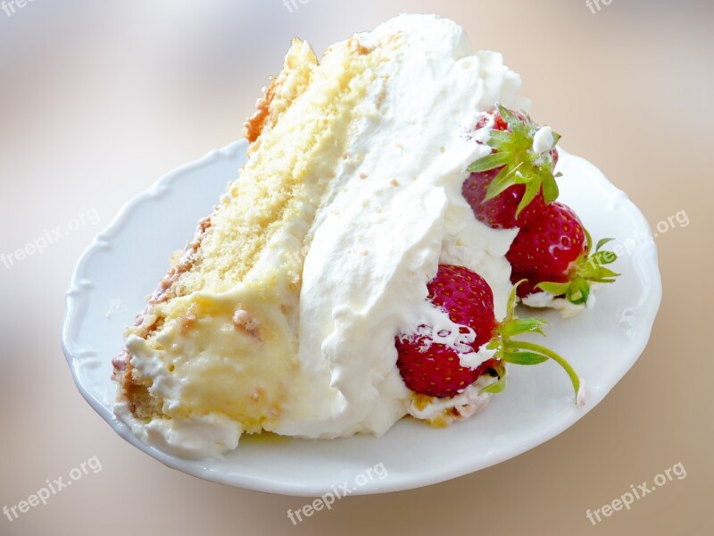 Strawberry Cake Midsummer Swedish Summer Free Photos