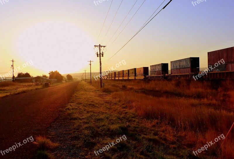 Train Goods Dawn Sunrise Travel