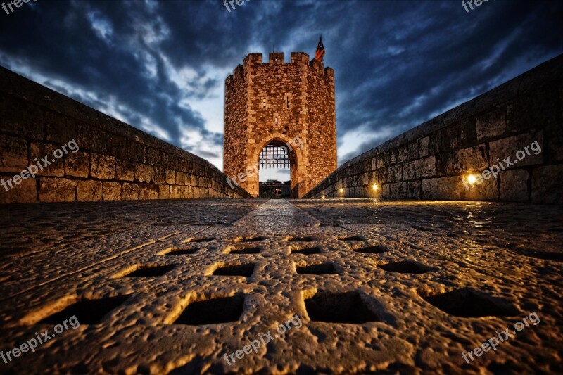 Castle Medieval Night Sky Stone