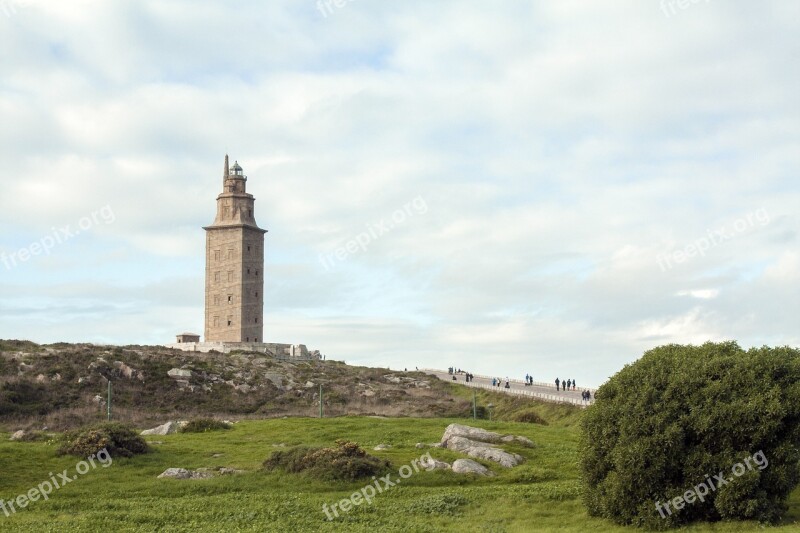 Tower Lighthouse Architecture Historical Tower Of Hercules