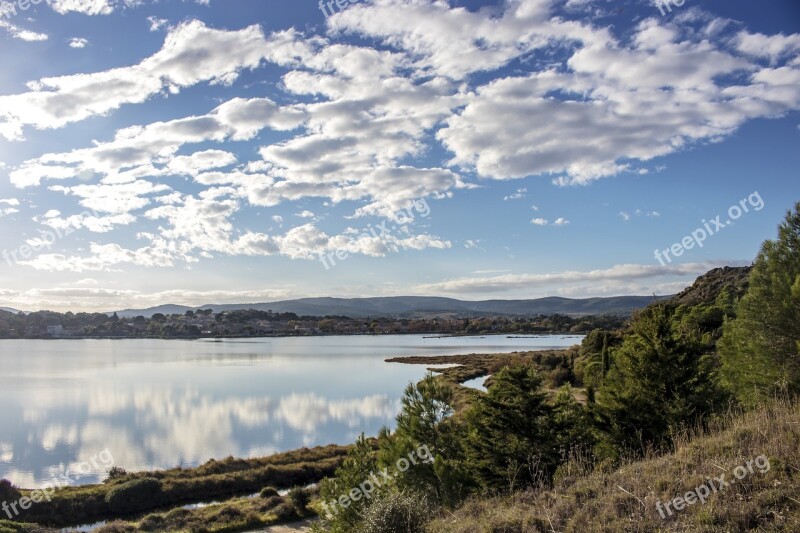 France Lagoon Sky Landscape Nature