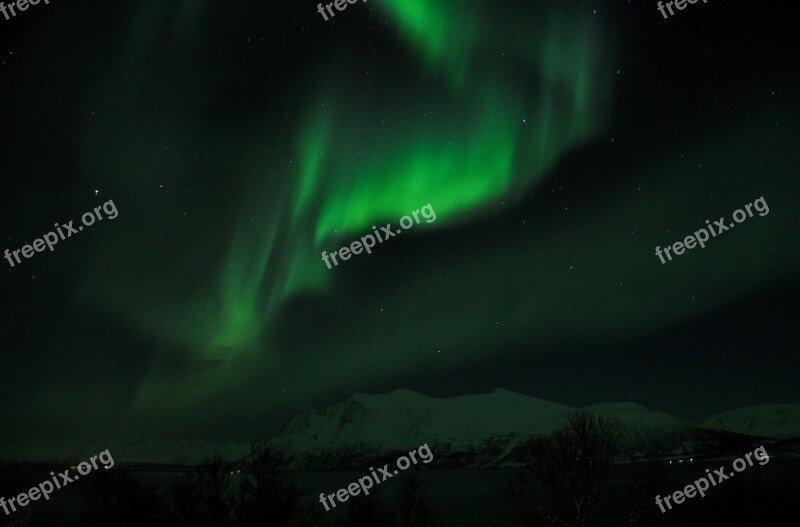 Northern Light Winter Snow Nature Landscape