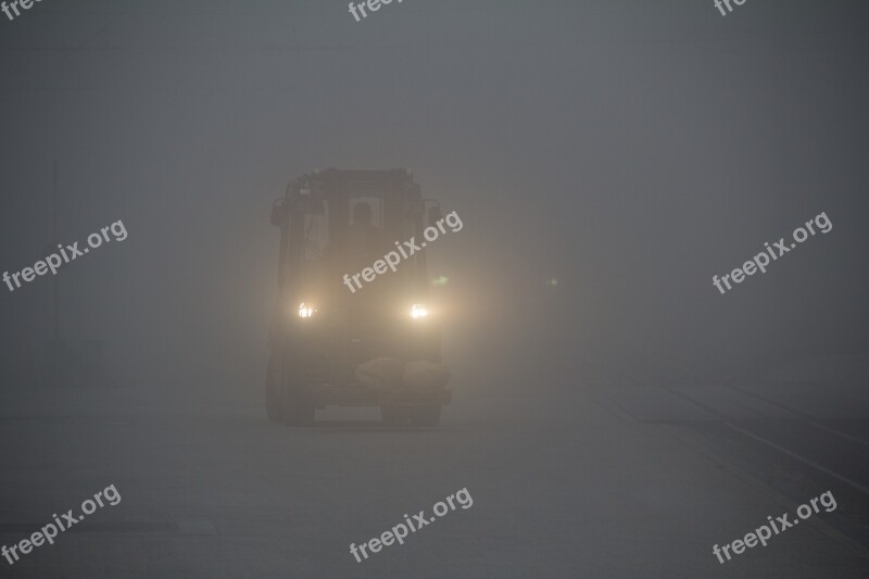 Fog Morning Haze Morgenstimmung Vehicle