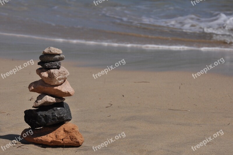 Zen Sand Stones Beach Free Photos