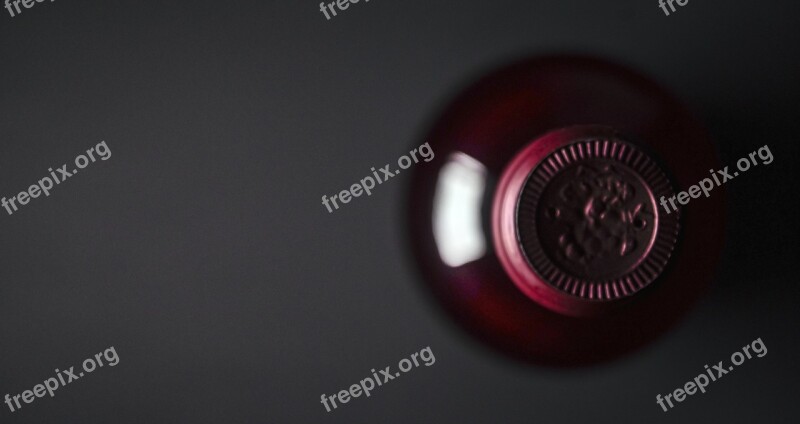 Wine Bottle Red Background Isolated