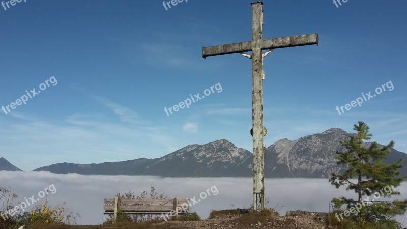 Mountain Summit Cross Fog Sea Of Fog