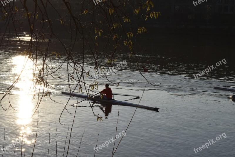 Rowing River Sun Free Photos