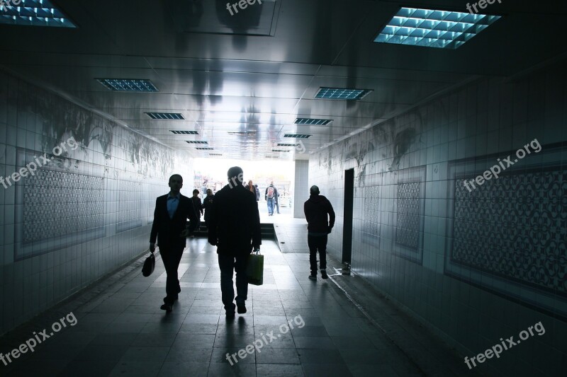 Tunnel People Dark Walk Man