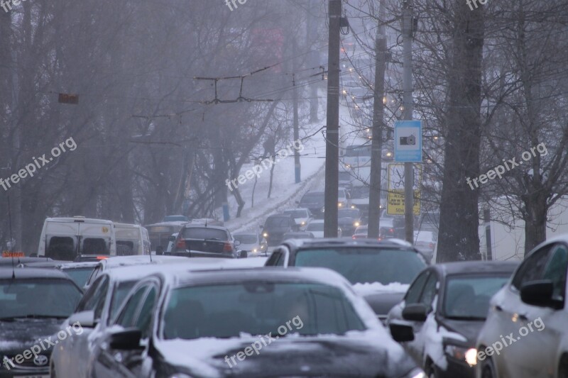 Road Cork Snow Winter Car