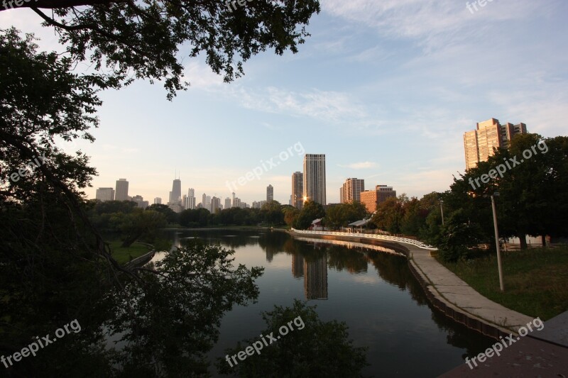 Chicago Lincoln Park Pond Free Photos