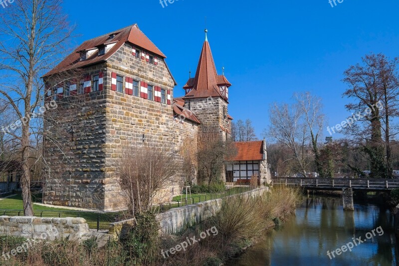 Wenzel Castle Lauf An Der Pegnitz Castle Run Moat Historically