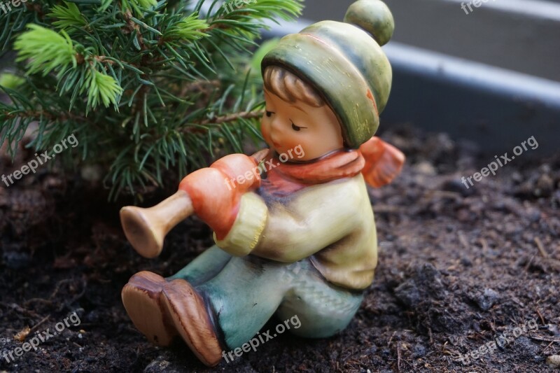 Hummel Figure Child Ceramic Goebel Trumpeter