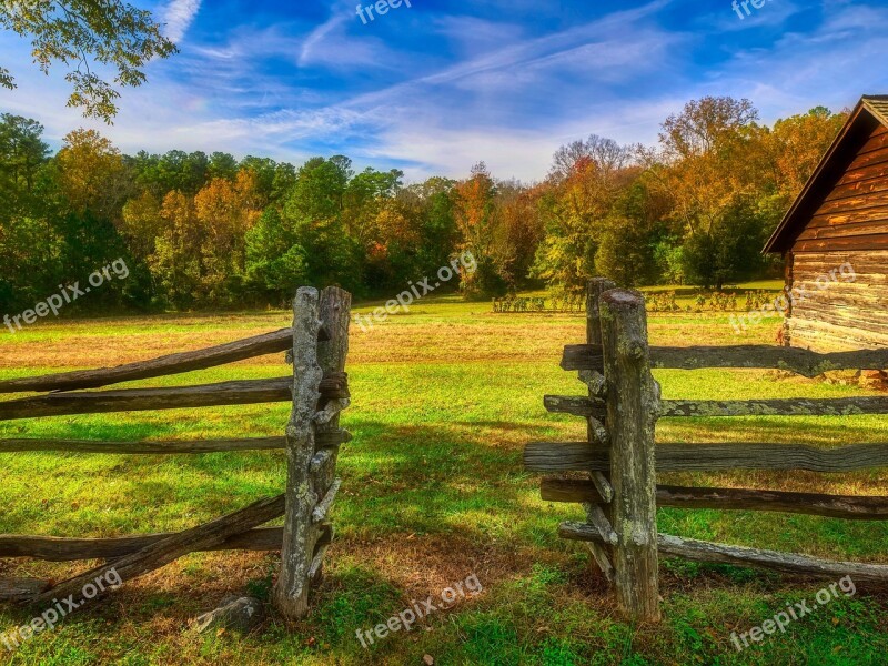 North Carolina America Fall Autumn Gate