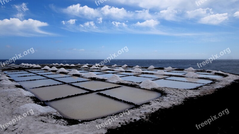 Saline Sea Salt Extraction Fuencaliente Salt Free Photos