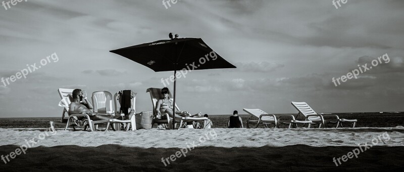 Beach Blackandwhite Sea Ocean Clouds