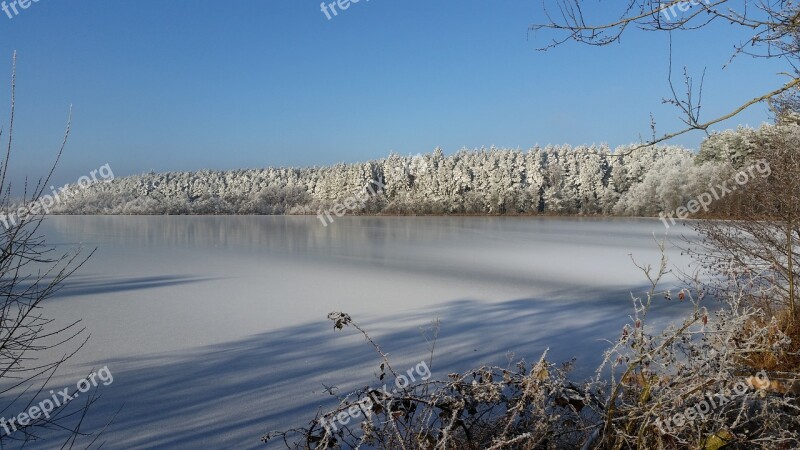 Lake Winter Frozen Nature Landscape