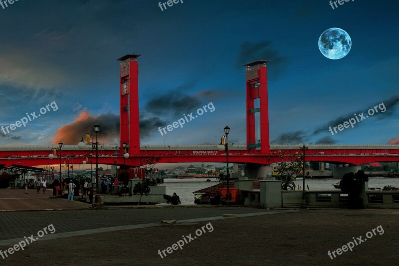 Bridge Ampera Palembang Indonesian Free Photos