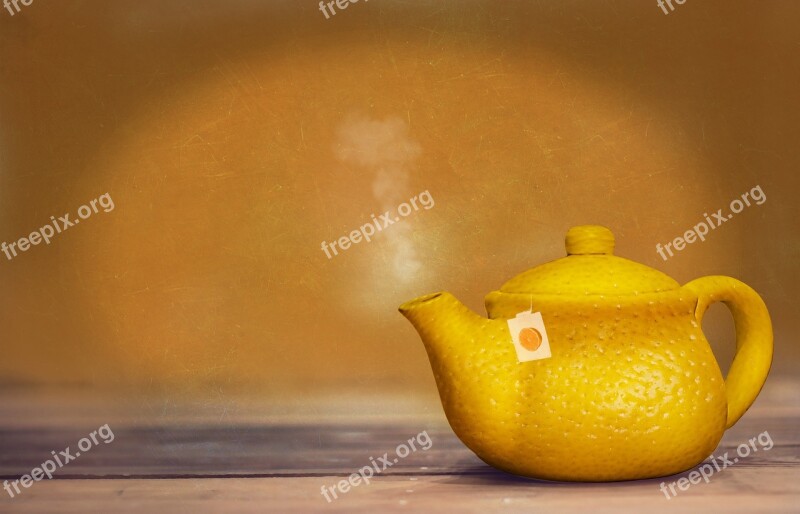 Tee Teapot Hot Hot Drink Lemon