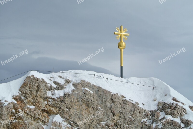 Zugspitze Cross Alpine Summit Mountain