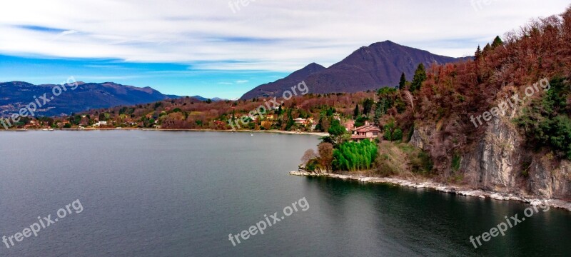 Lago Maggiore Leggiuno Landscape Overview Mountain