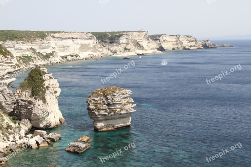 Cliffs Bonifacio Corsica Sea Summer