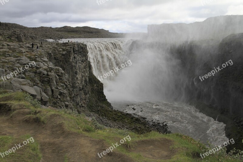 Waterfall Iceland Landscape Nature Free Photos