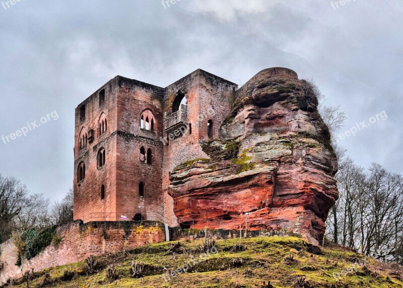 Frankenstein Castle Pfalz Ruin Hdr Building Abandoned