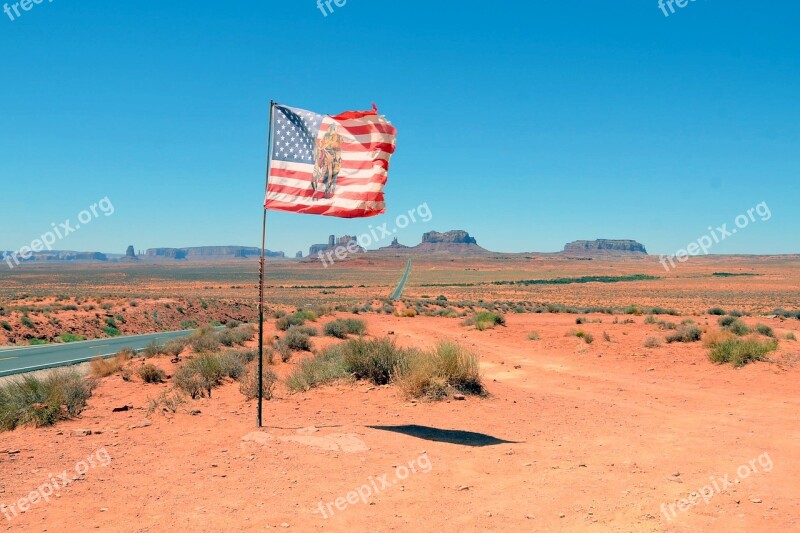 Flag American West Native Monument Valley