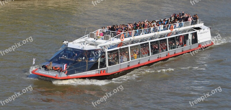 Ship Tourists Seine River Paris