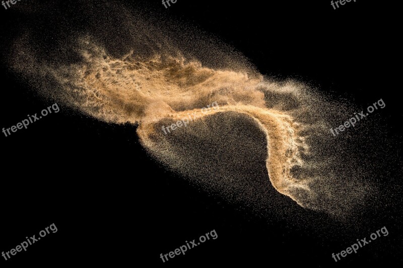 Sand Dust Explosion Black Isolated