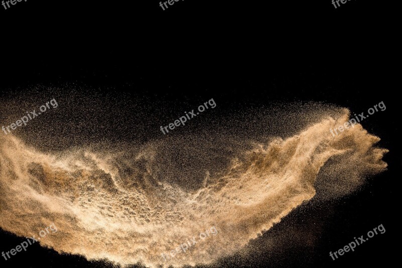 Sand Dust Explosion Background Black