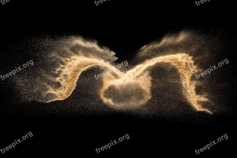 Sand Dust Explosion Background Black